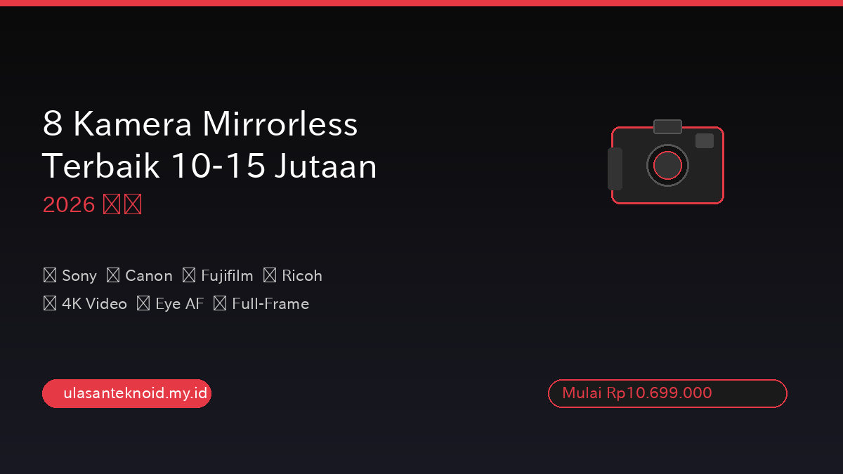 8 Kamera Mirrorless Terbaik 10-15 Jutaan 2026
