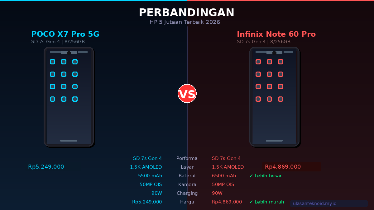 POCO X7 Pro 5G vs Infinix Note 60 Pro: Mana yang Lebih Worth It di 2026?