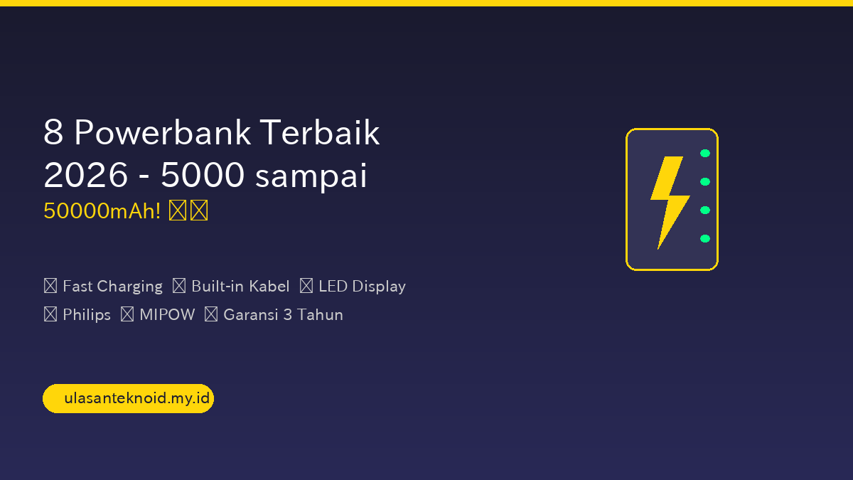 8 Powerbank Terbaik 2026 - Dari 5000mAh Sampai 50000mAh!