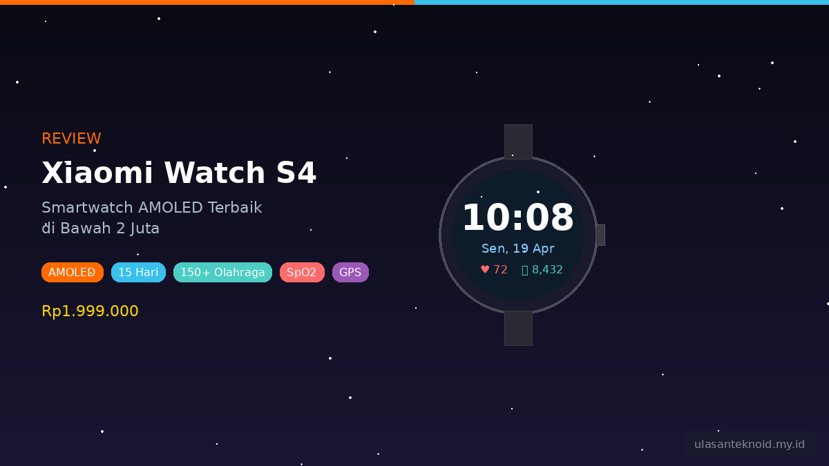 Review Xiaomi Watch S4 - Smartwatch AMOLED Terbaik di Bawah 2 Juta